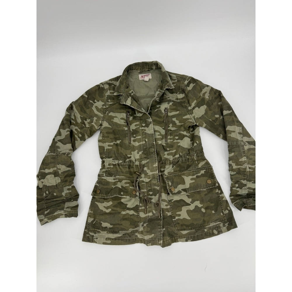 Arizona Jean Co. Jacket Women Medium Green Cotton Camo Military Workwear Utility
